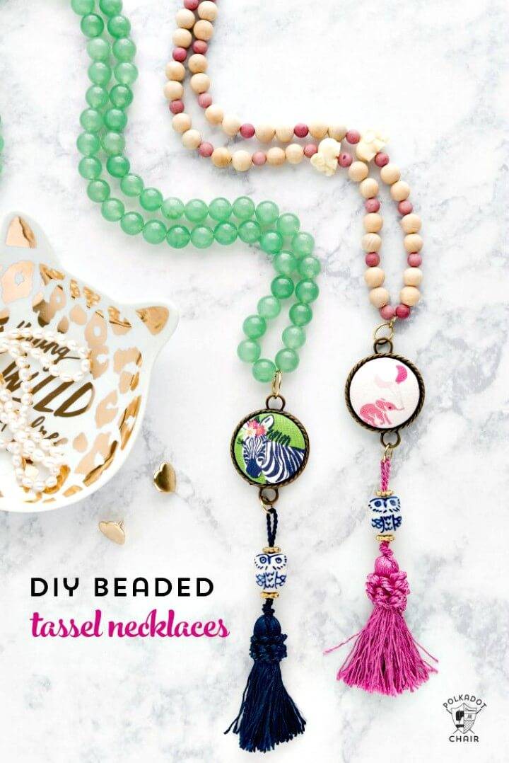 How To Make Beaded Tassel Necklace - DIY