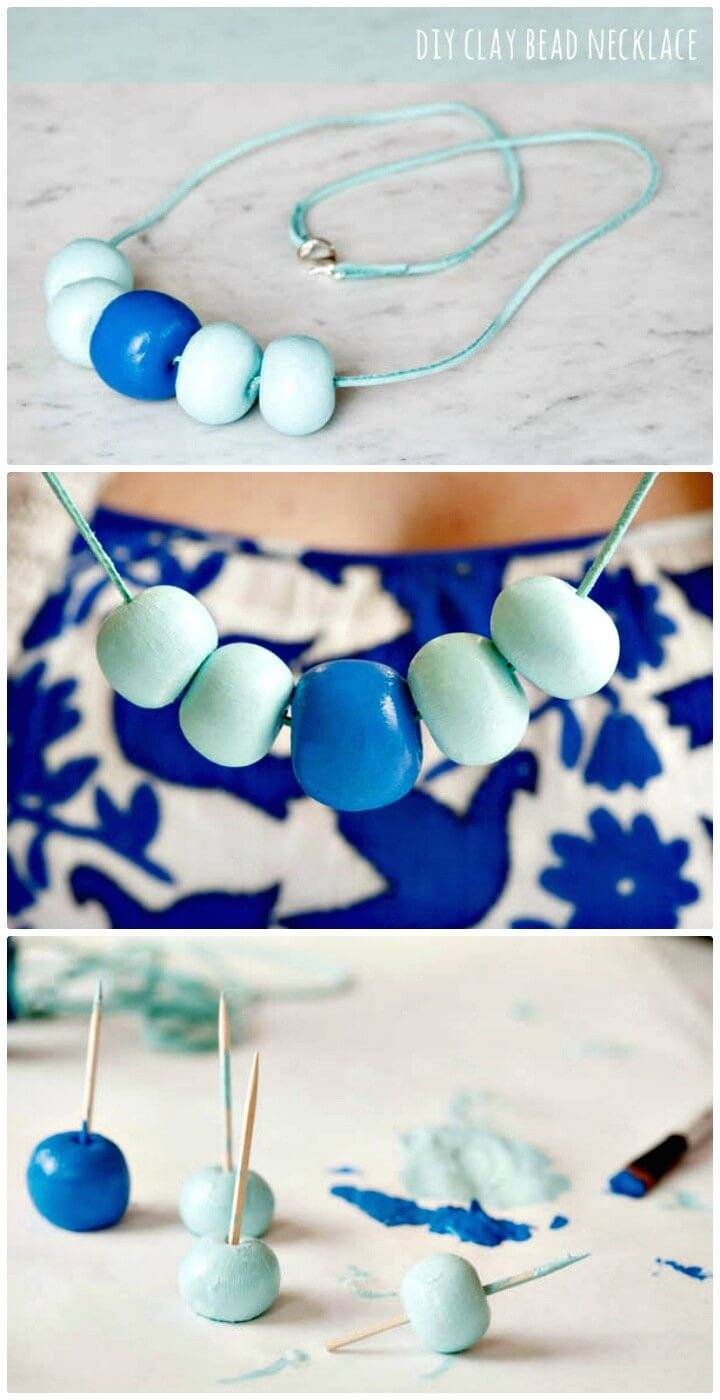  How To Make Clay Bead Necklace - DIY