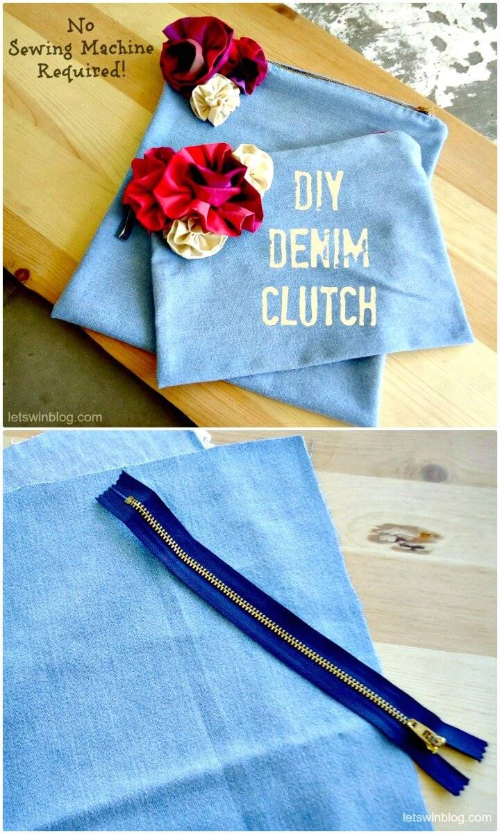 How To Make Clutch in Denim - DIY