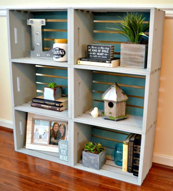 Easy DIY Crate Bookcase Tutorial