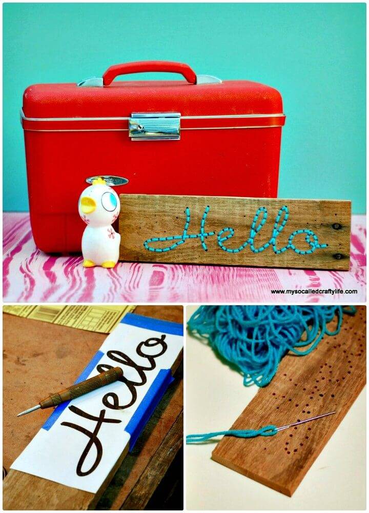 How To Make Embroidered Pallet Wood Art - DIY