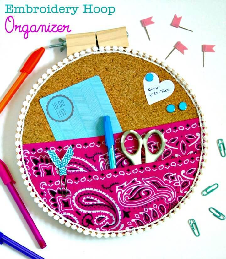 How To Make Embroidery Hoop Wall Organizer
