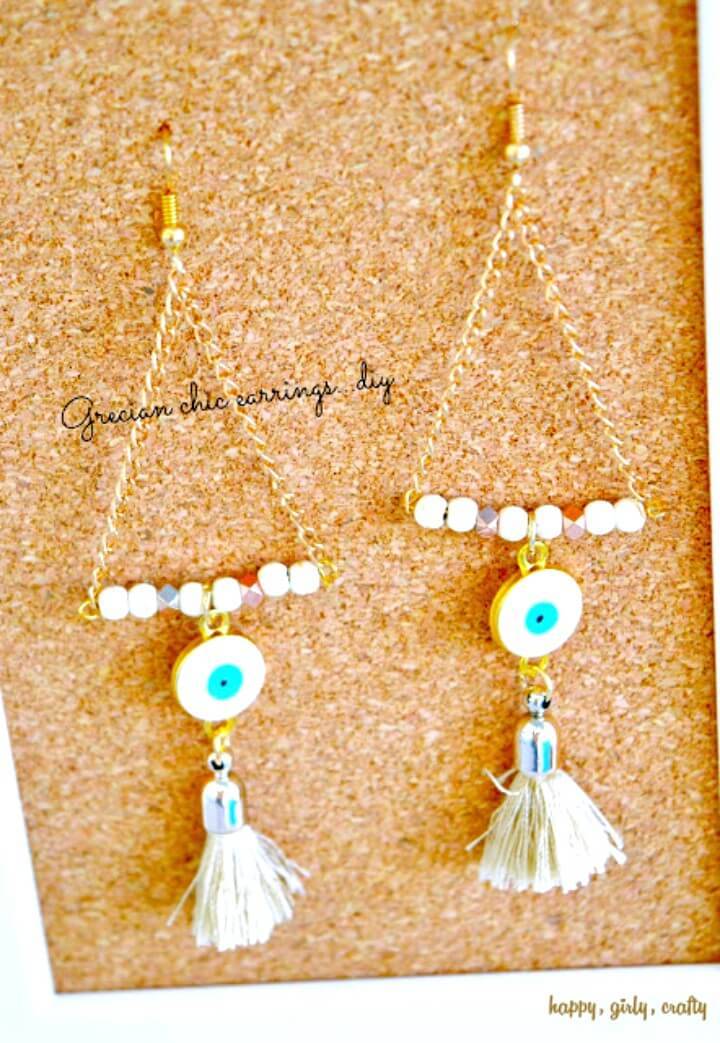 How To Make Evil Eye And Tassel Statement Earrings - DIY