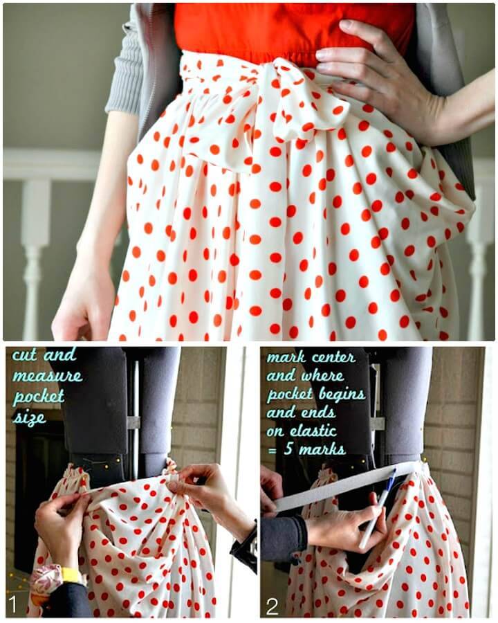 How To Make Gathered Drape Skirt With Pockets