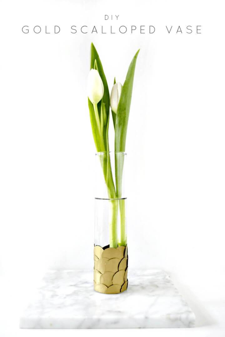 Easy How To Make Gold Scalloped Vase