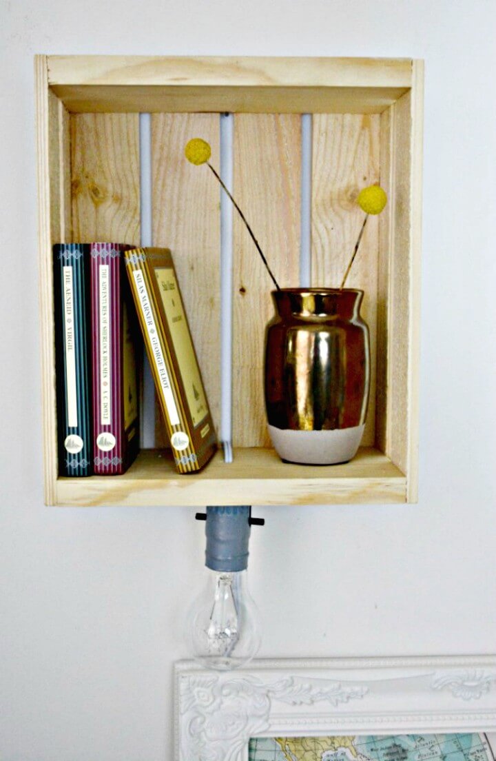 Make Your Own Shelf Sconce Using Wooden Crates