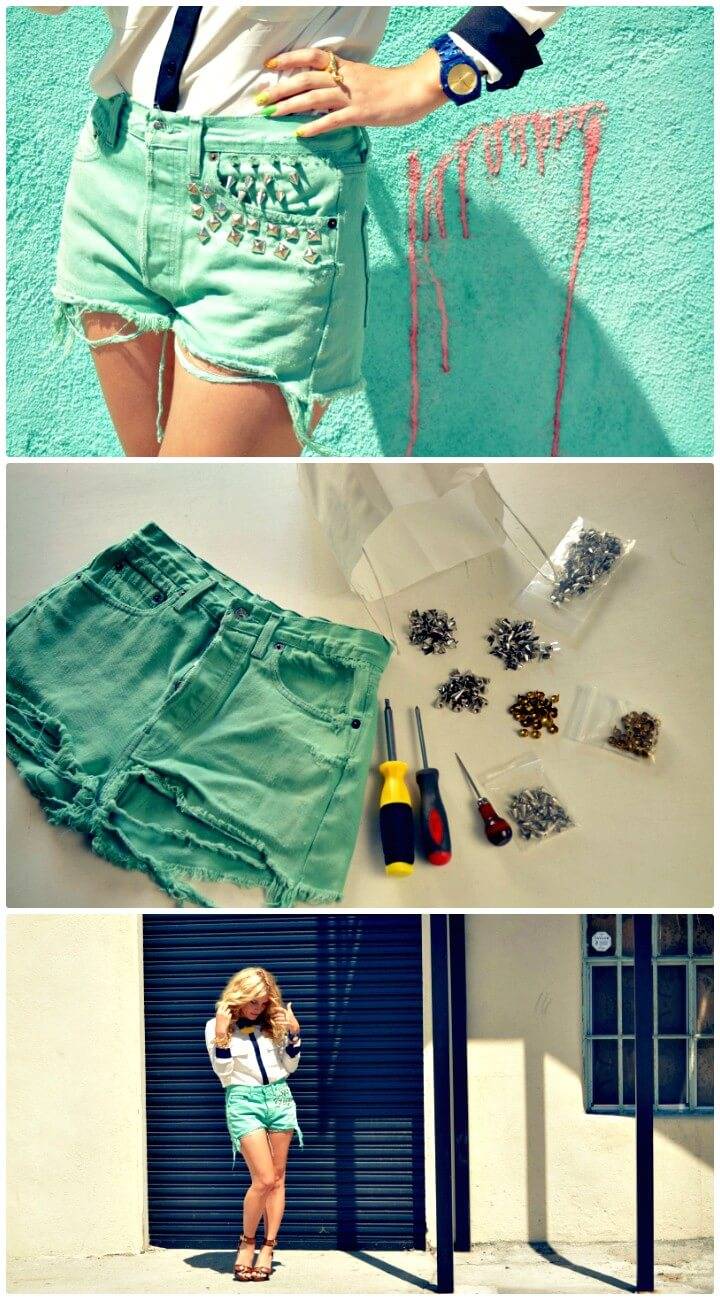 How To Make Studded Shorts and Stuff - DIY Outfits for Summer 