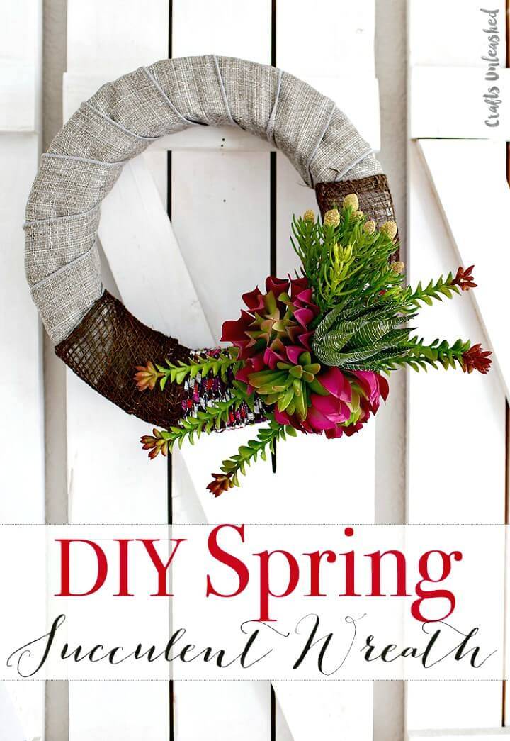 Adorable How To Make Your Own Spring Succulent Wreath Tutorial