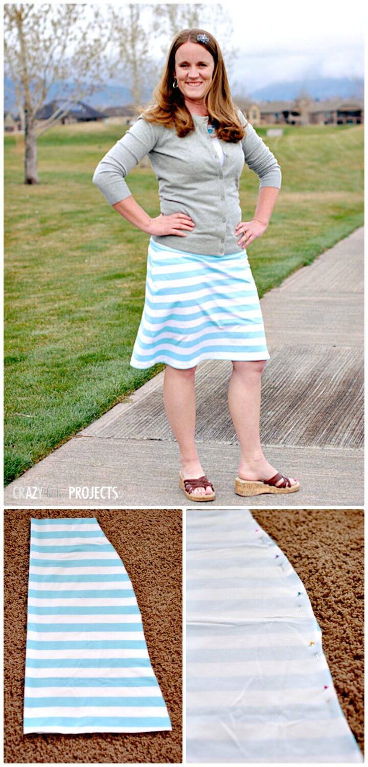 How To Sew Knee Length Knit Skirt - DIY