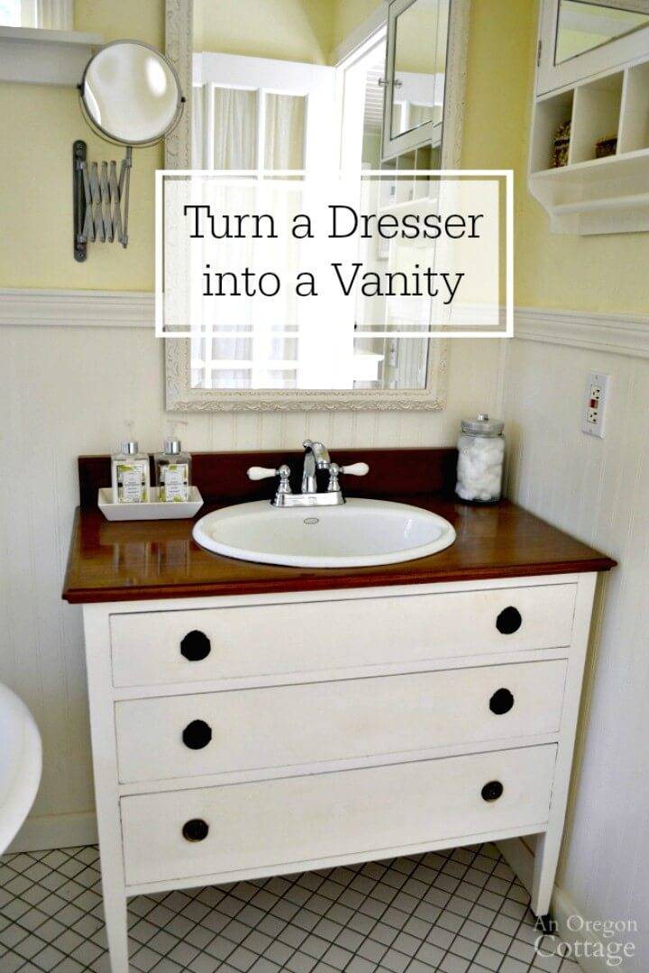 Turn a Dresser Into Bathroom Vanity