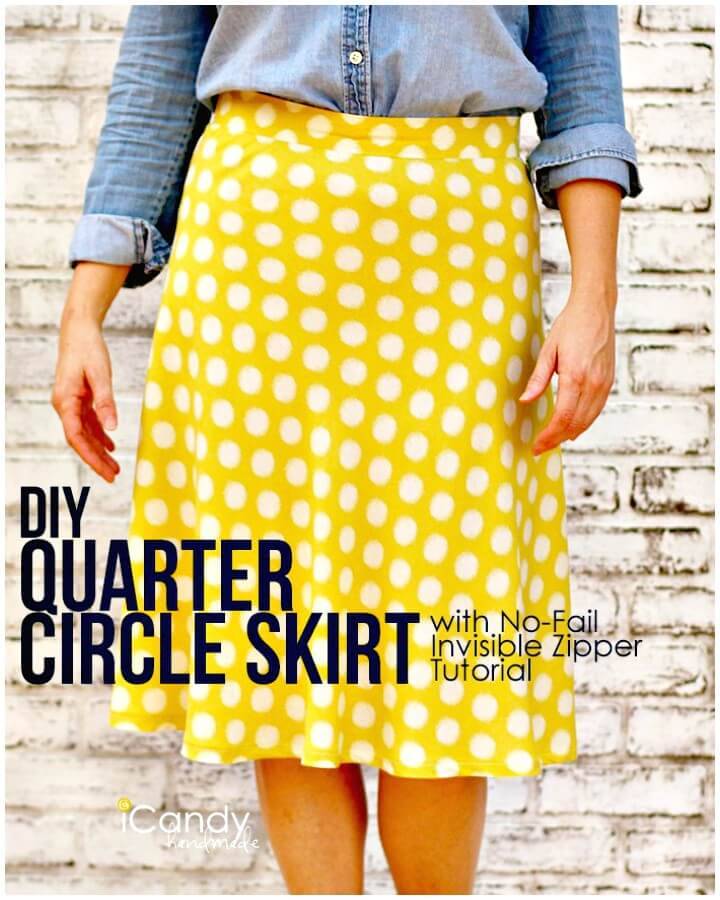 How to Make 1/4 Circle Skirt Sewing - DIY