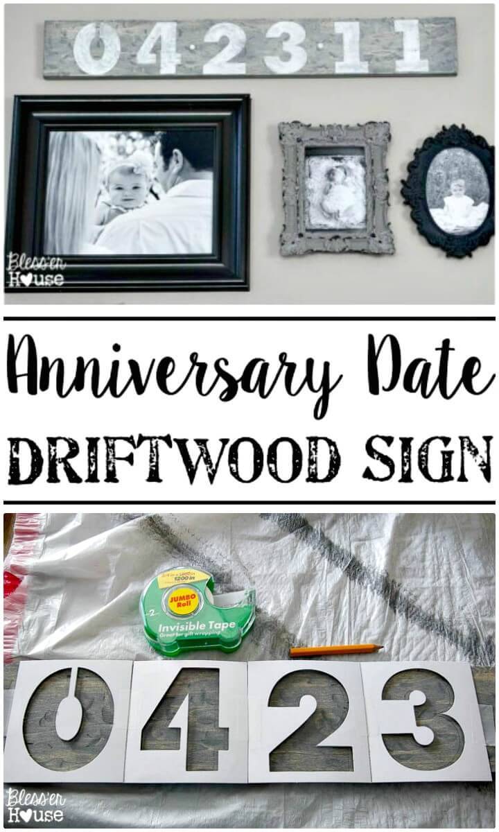 How to Make Anniversary Date Driftwood Sign - DIY