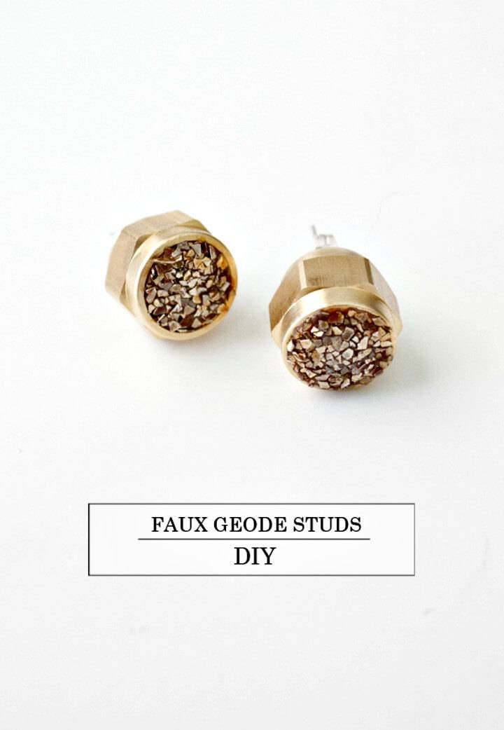 How to Make Faux Geode Studs Earnings - DIY