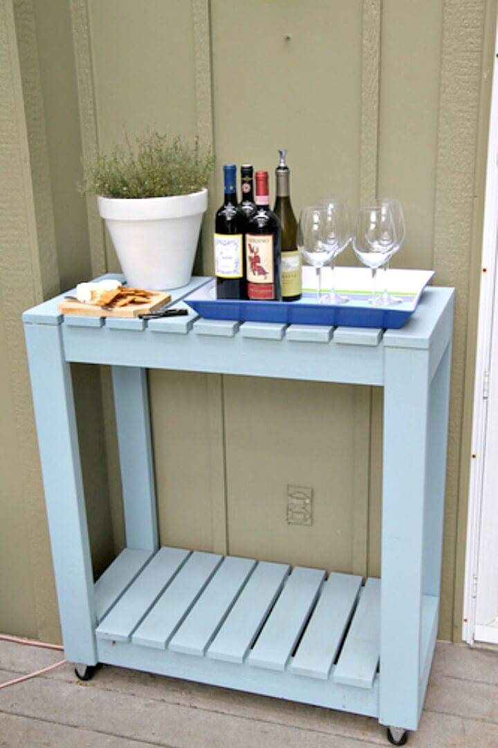 How to Make Outdoor Rolling Cart - DIY Garden Furniture Ideas 