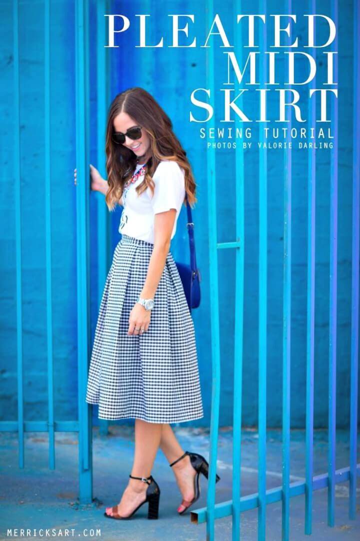 How to Create Pleated Midi Skirt - DIY Summer Dress 