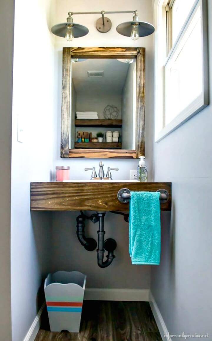 Easy DIY Floating Wood Bathroom Vanity