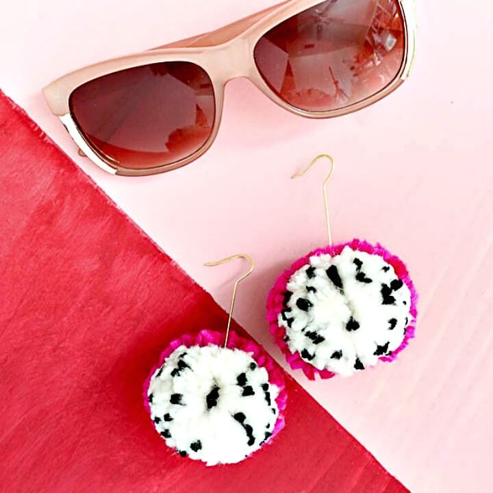 Make Dragon Fruit Pom Pom Earrings - DIY