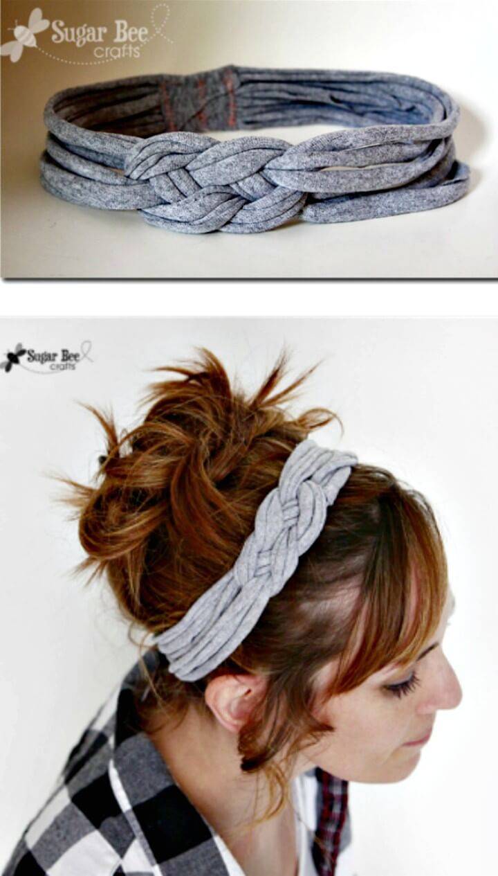 Make Knotted Headband With Tshirt Yarn - DIY