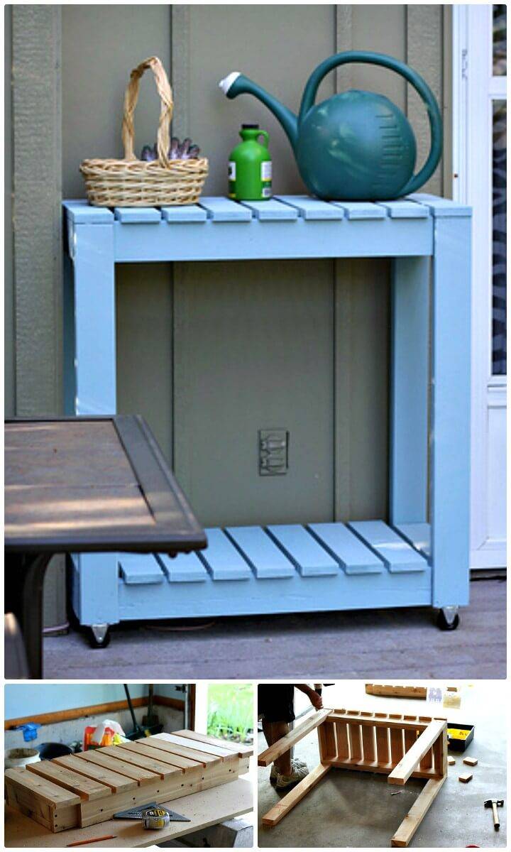 Make Outdoor Rolling Cart - DIY Backyard Ideas