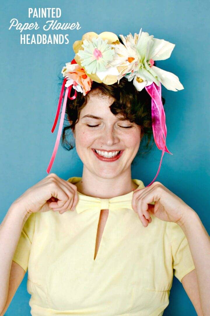 How to Make Painted Paper Flower Headbands