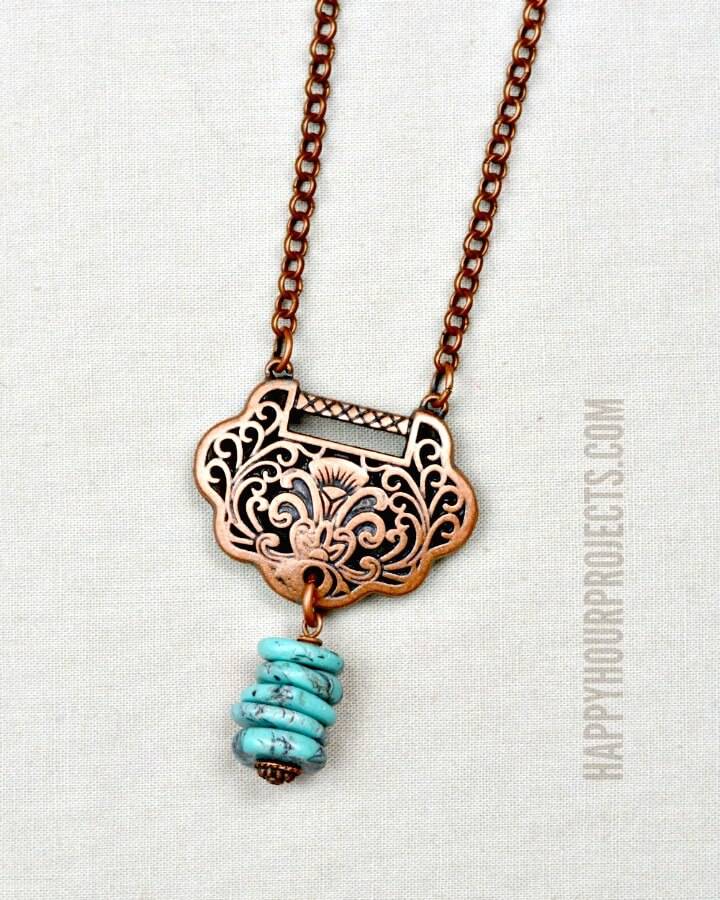 Make Your Own Copper + Turquoise Necklace - DIY Homemade Jewelry 
