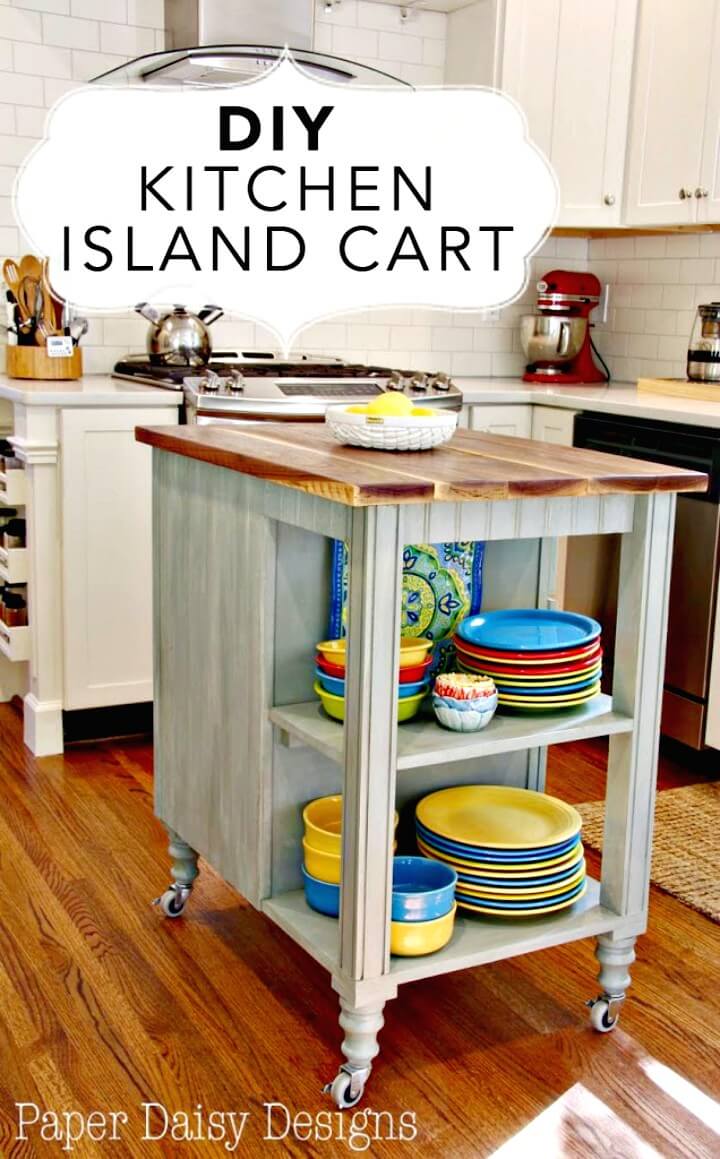 Adorable DIY Kitchen Island Cart