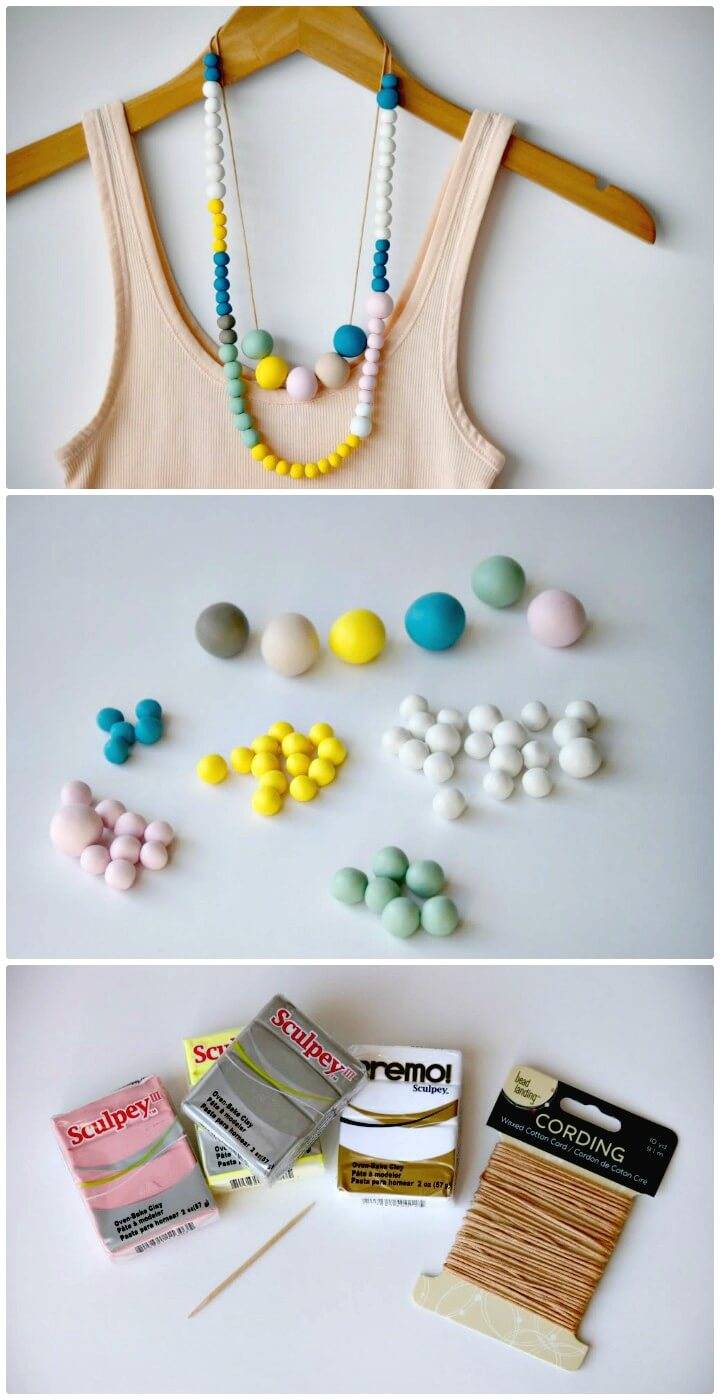 DIY Polymer Clay Bead Necklace