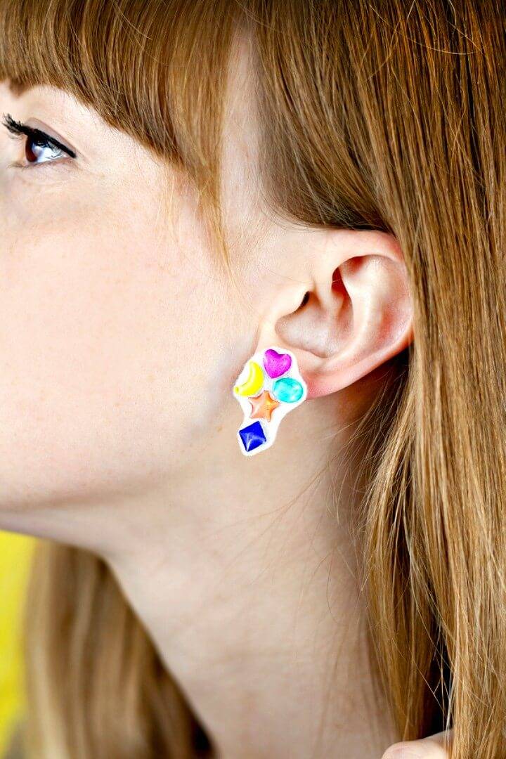 Make Your Own Sticker Gem Earrings - DIY