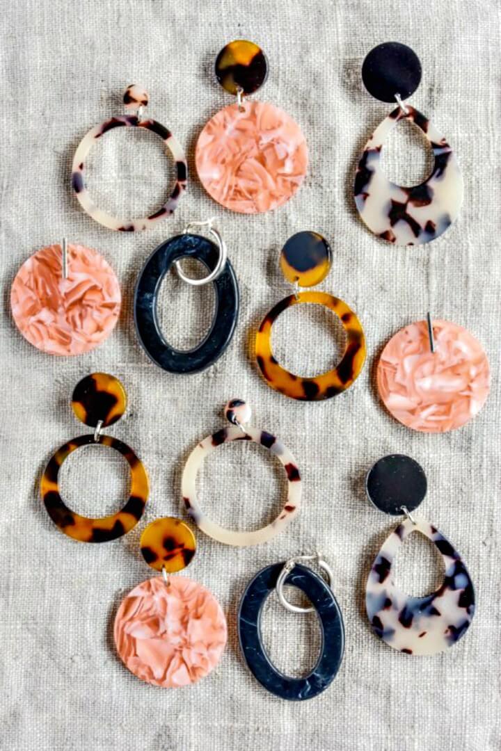 Make Your Own Tortoiseshell Statement Earrings - DIY