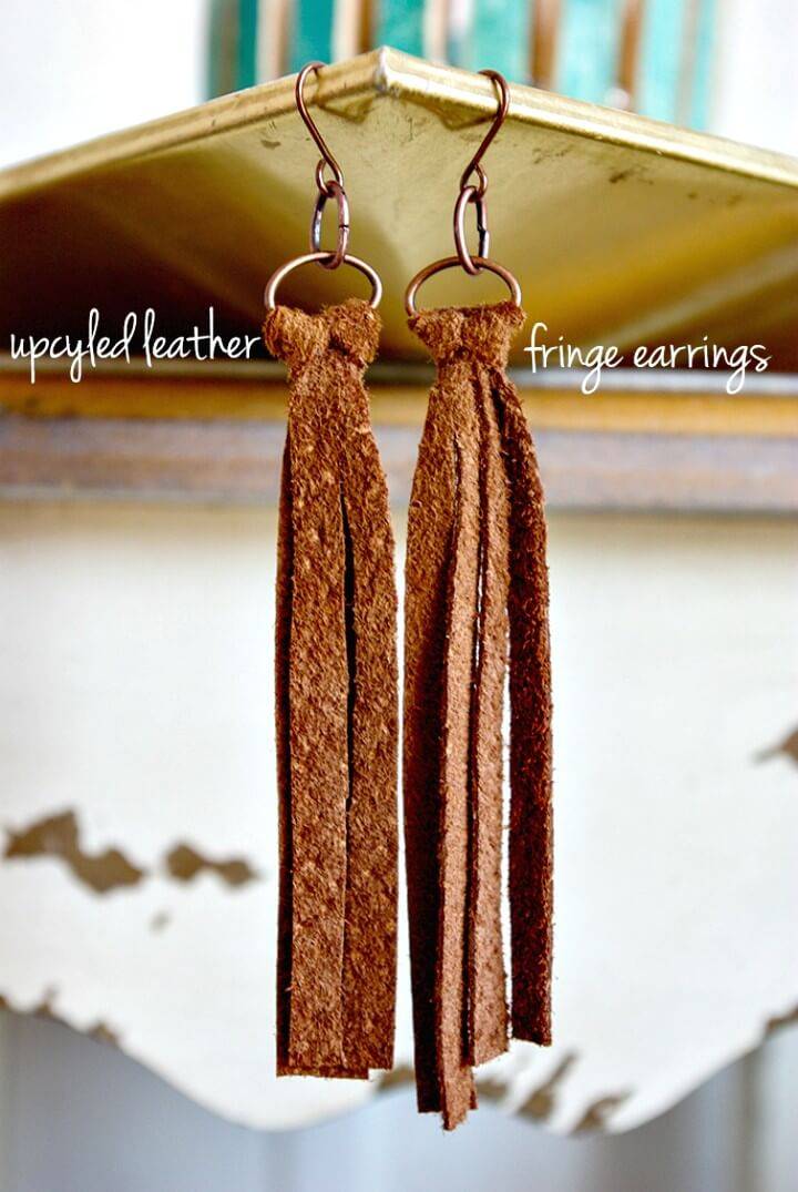 Simple DIY Leather Fringe Earrings