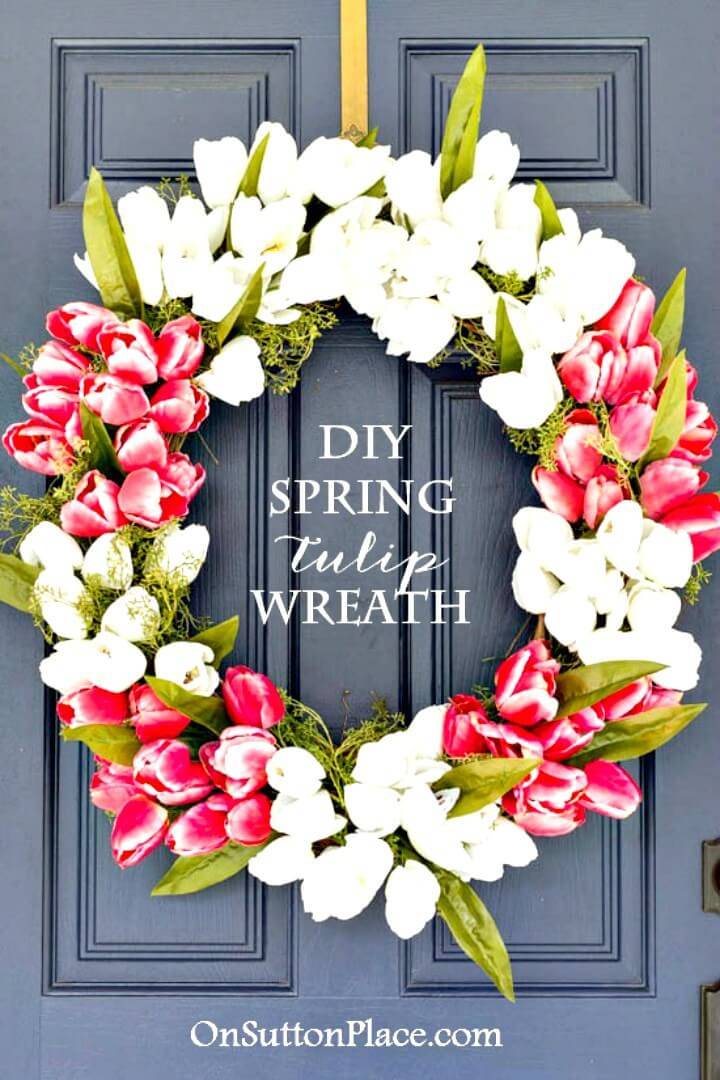 Beautiful DIY Spring Tulip Wreath for Spring 