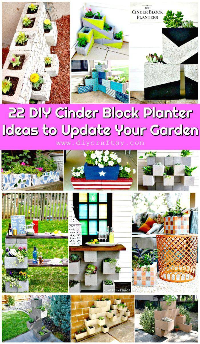 22 DIY Cinder Block Planter Ideas to Update Your Garden - concrete block raised garden bed plans - DIY planter ideas - diy garden ideas - diy projects - diy crafts