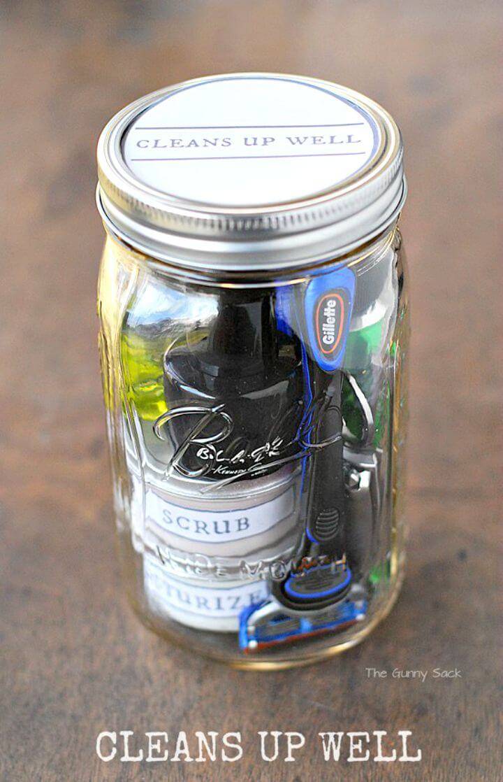 DIY Cleans Up Well Gifts In Jar For Men
