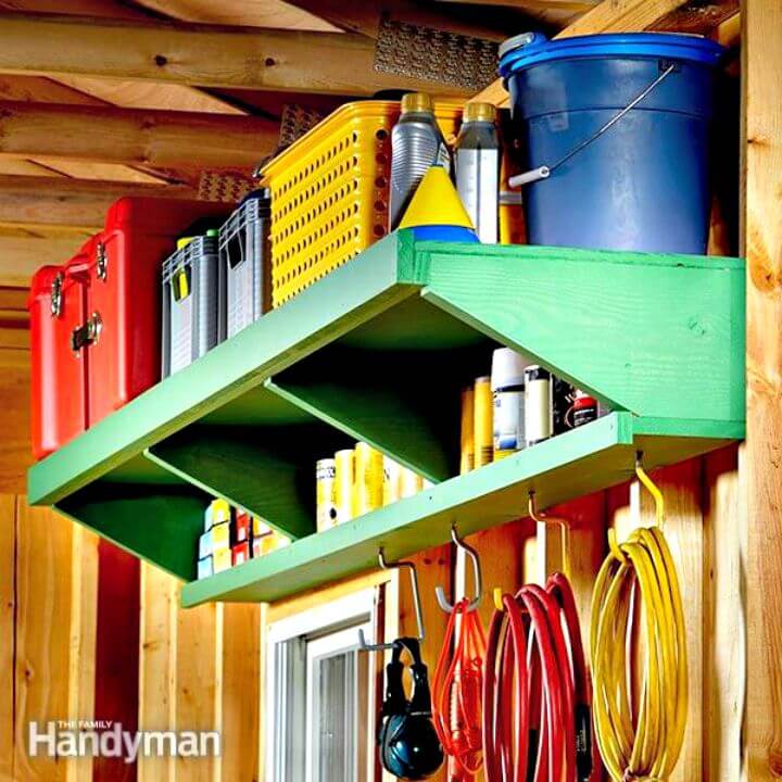 Adorable DIY Double Decker Garage Storage Shelves 