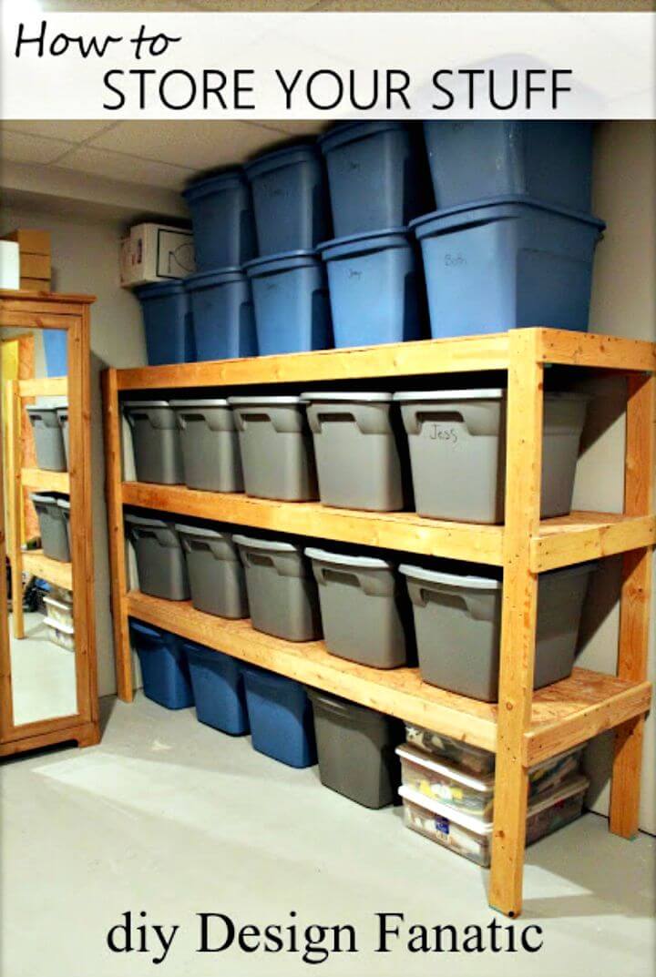 Adorable DIY Garage Storage Shelves