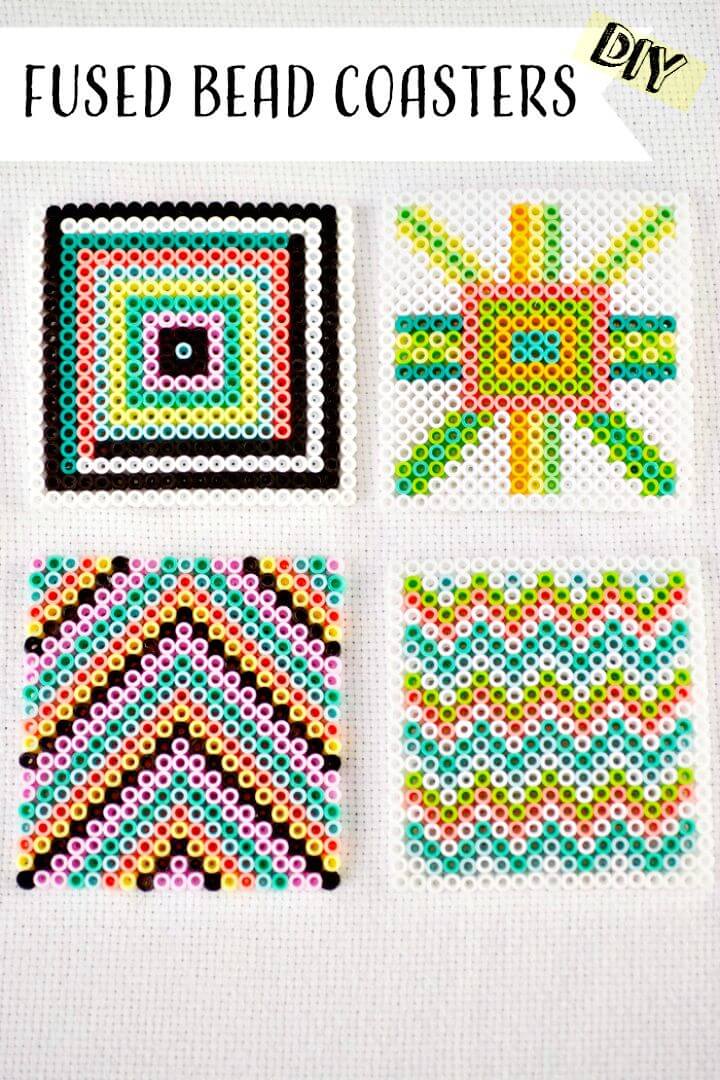 Adorable DIY Geometric Fused Bead Coasters