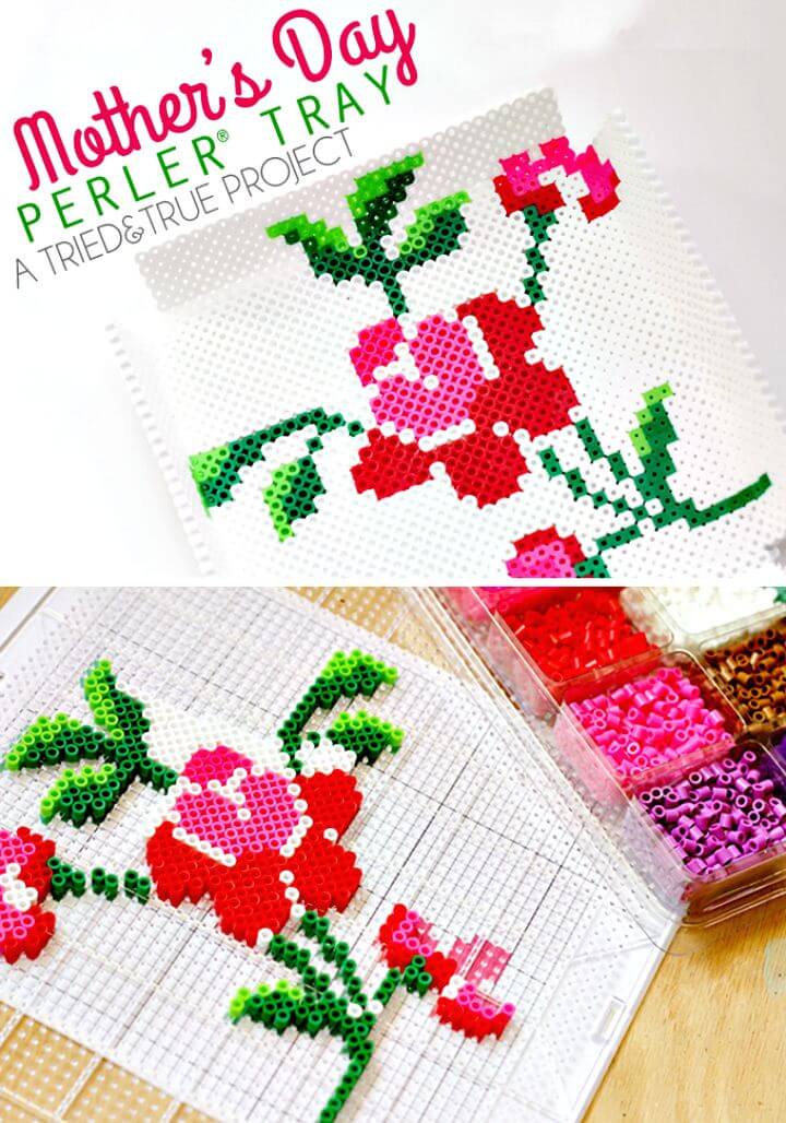 Adorable DIY Mother’s Day Perler Bead Tray