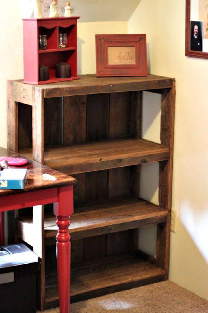 50 Best Diy Pallet Projects With Step, Pallet Wood Shelving Unit