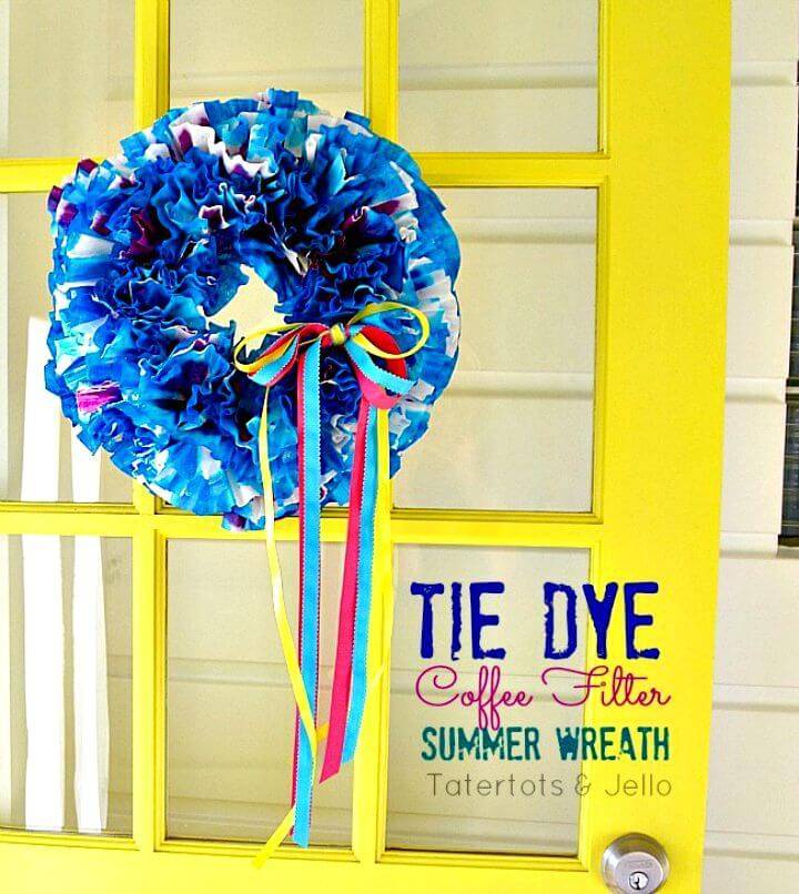DIY Tie-dye Coffee Filter Summer Wreath
