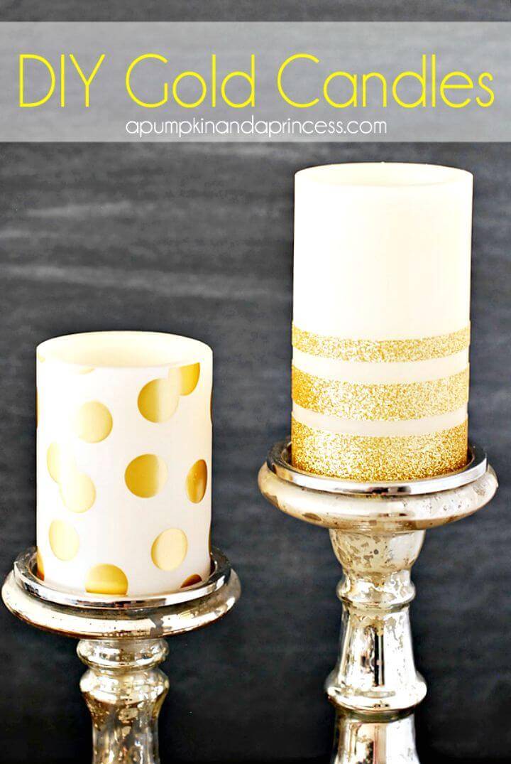 Awesome DIY Gold Glitter Candles - Summer Party Decor 