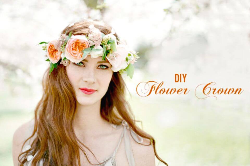 Beautiful DIY Flower Crown for Spring Parties 