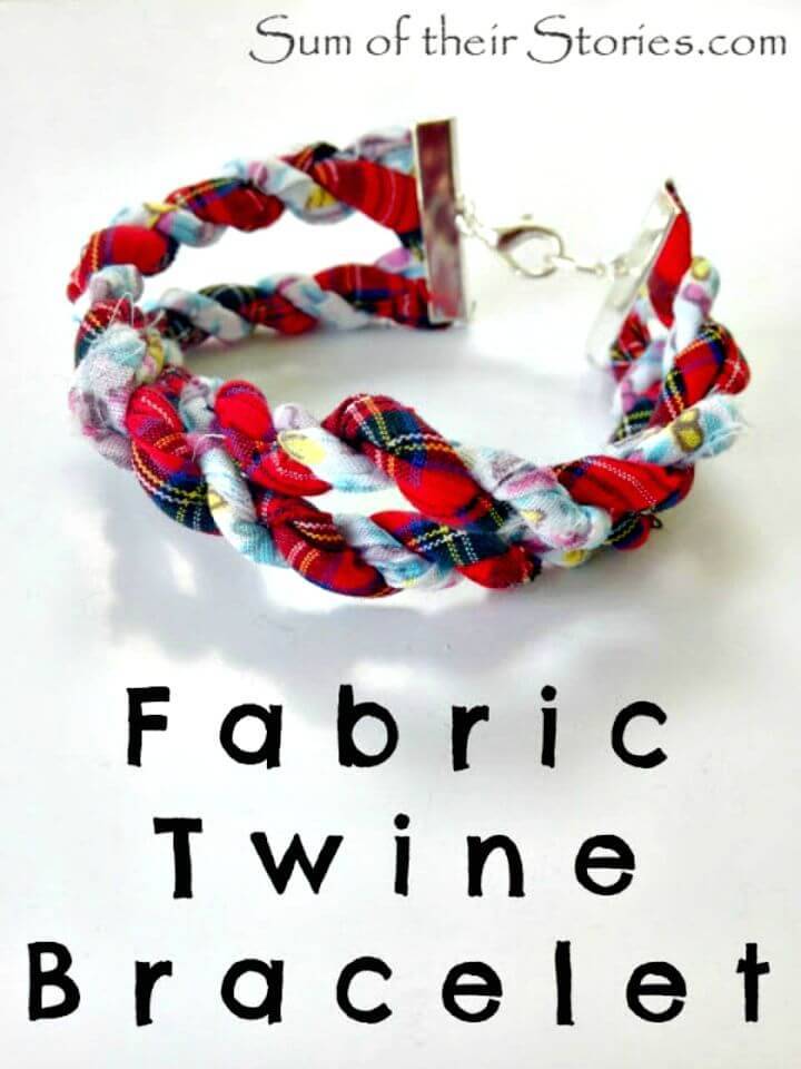 DIY Scrapbusting Fabric Twine Bracelet