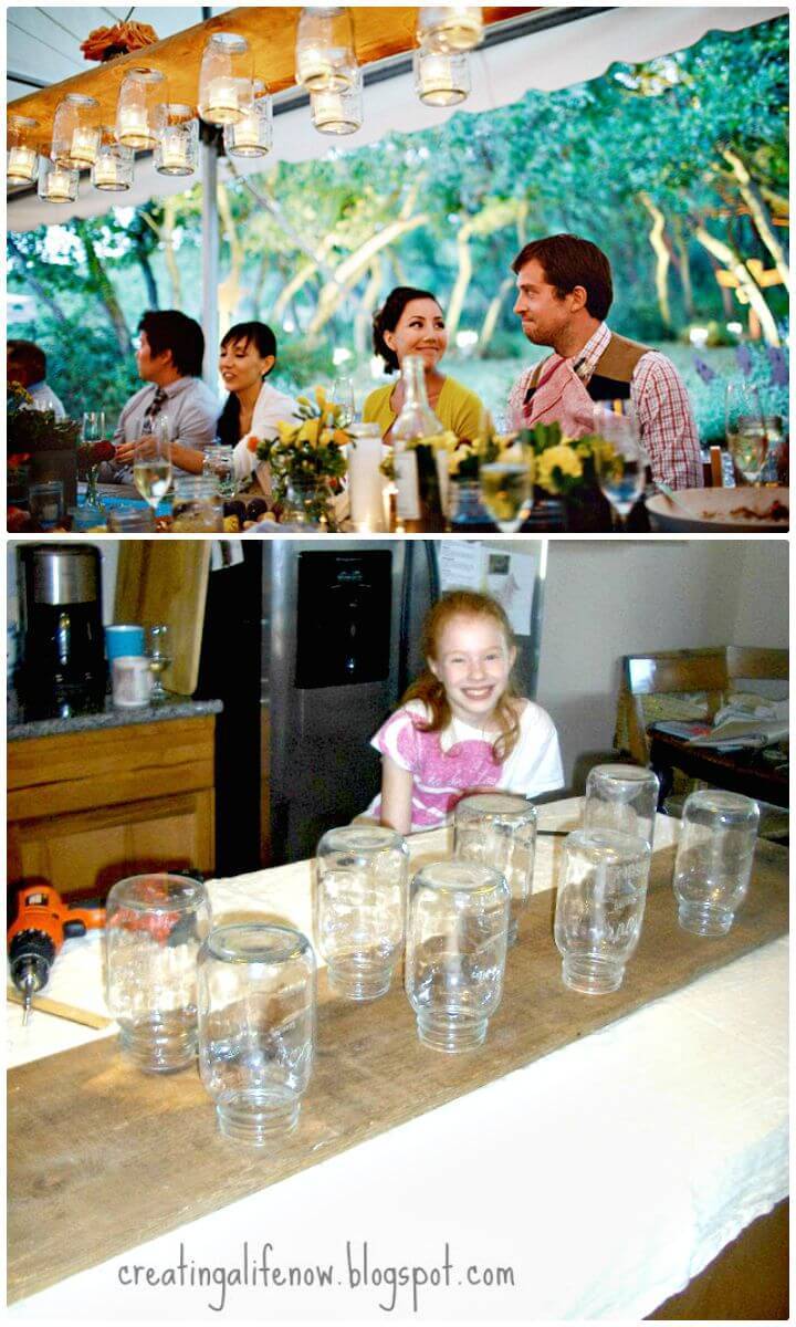 DIY The Mason Jar Chandelier for Summer Parties Decor  