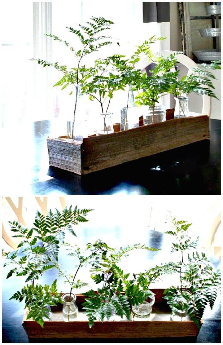 DIY Planter Wooden Box Centerpiece