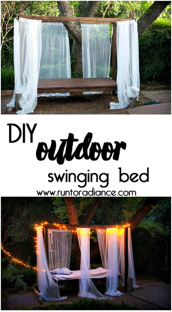 Build Your Own an Outdoor Swinging Bed - DIY Ideas 