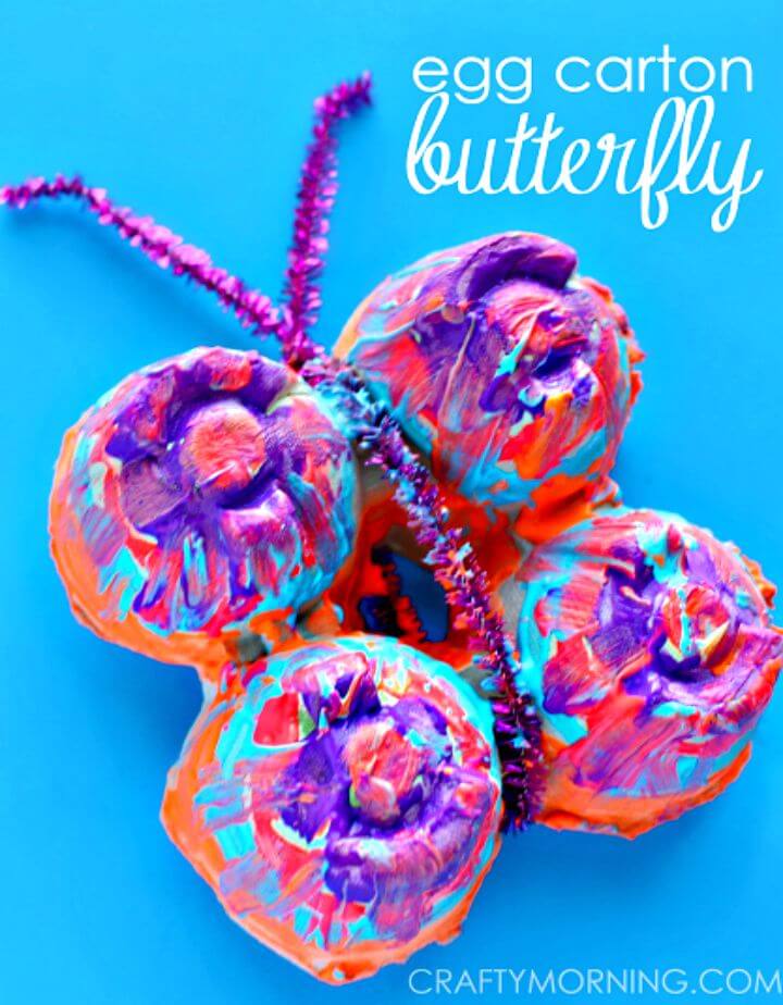 Colorful DIY Egg Carton Butterfly - Egg Carton Crafts 