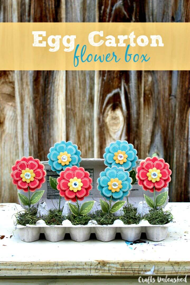 Create Recycled Egg Carton Craft Flower Box - DIY 