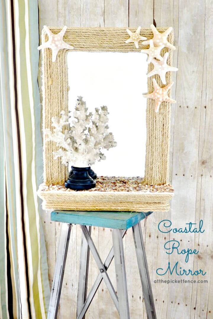 Cute Coastal Rope Mirror Makeover