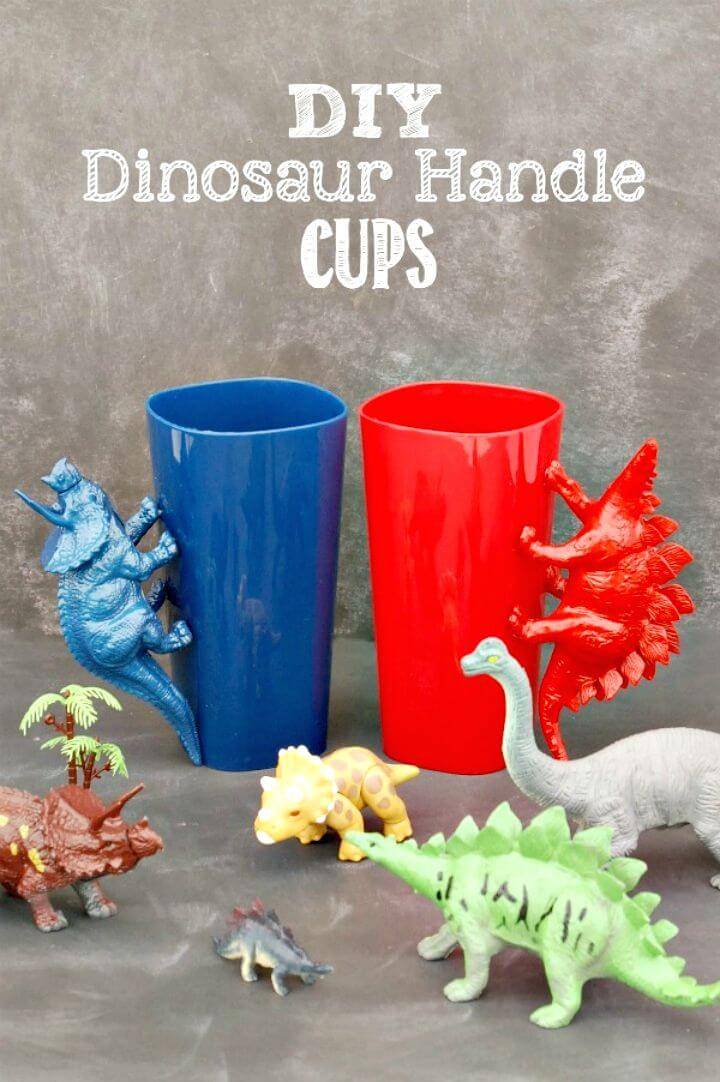 Cute DIY Dinosaur Handle Cups