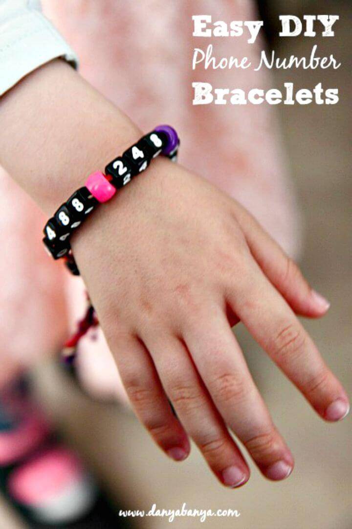 Cute DIY Phone Number Bracelets